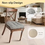FlyGulls Non Slip Chair Cushions 4x 18x18x3in Light Grey 46x46x8cm view 4