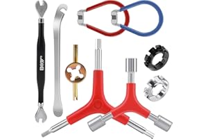 GREDNFHAT 9Pack Bike Spoke Wrench Tool Kit, Including Round Bicycle Spoke Wrench, Spoke Wrench with Handle, Double-Headed Wrench, Y-Type Hex and Socket Wrench