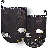 Mini Oven Mitts Cute,Silicone Oven Mitts Heat Resistant 500℉ with Non-Slip Grip and Soft Quilted Cotton Lining for Kitchen Cooking and Baking. Machine Washable-Eagles