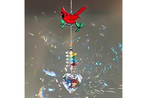 GWAHSA Red Cardinal Suncatcher, Crystal Sun Catchers Indoor Window Hanging Decor Gardinals Bird Gift for Women Valentines Mother Day Cardinal Suncatcher for Memorial