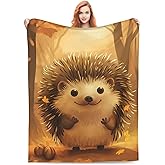 Turamurra Cute Hedgehog Blanket Gifts for Women Girls Kids Soft Warm Lightweight Cozy Cartoon Animal Throw Blankets for Bed Sofa Living Room Couch Home Decor 50"x60"