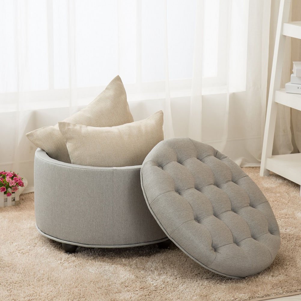 Best tufted ottoman round gray