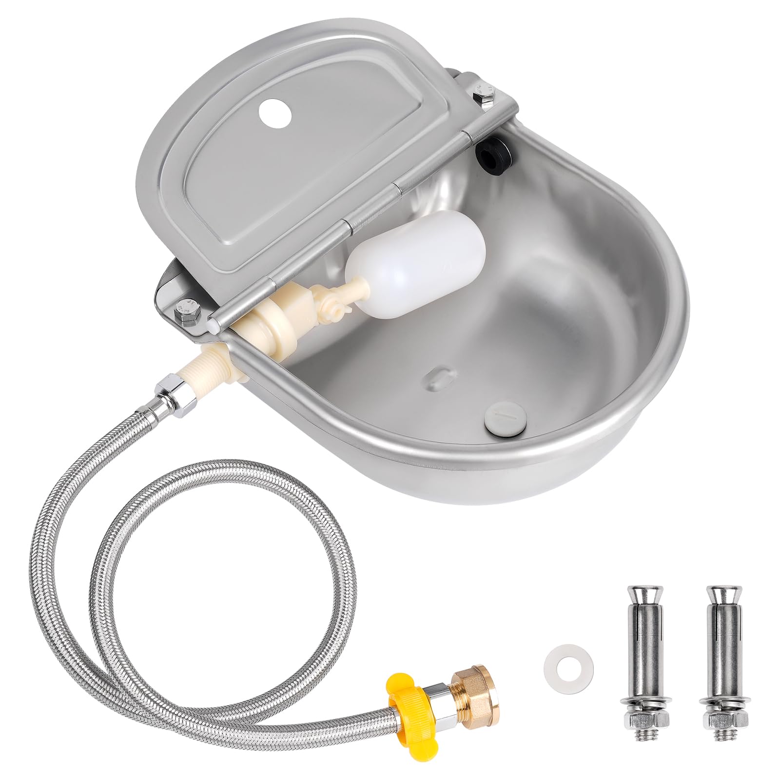 Automatic Large Dog Water Dispenser, Animal Poultry Drinking Water Bowl Kit 304 Stainless Steel Livestock Waterer for Pigs Cattle Goat Sheep