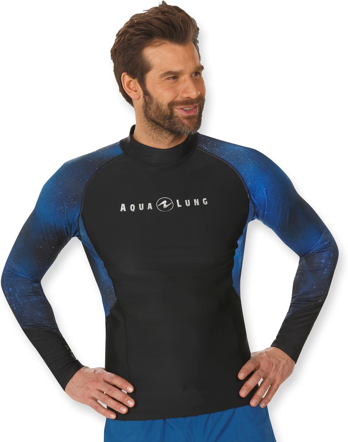 Aqua Lung Mens UV Sun Protection Long Sleeve Galaxy Rashguard Sports