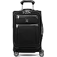Travelpro Platinum Elite Softside Expandable Carry on Luggage, 8 Wheel Spinner Suitcase, USB Port, Laptop and Tablet Sleeves, Men and Women, Shadow Black, Carry On 20-Inch