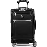 Travelpro Platinum Elite Carry-On Luggage Spinner, Black, 20-Inch | Expandable Softside With 8 Wheels, USB Port, TSA Lock &amp; Laptop &amp; Tablet Sleeves for Men &amp; Women