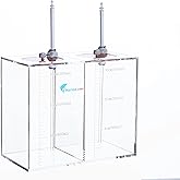Dehao Acryli Made Liquid Storage Bucket 2 Rooms 0.8 Gallons, Working with Dosing Pump,Auto Top Off System Reservoir Container