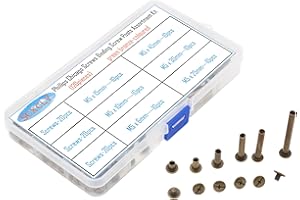 SCXCLY 120pcs Chicago Screws Binding Screw Posts Assortment Kit, 6 Sizes(M5 x 6/10/15/25/30/45mm), Plating (Green Bronze-Coloured)