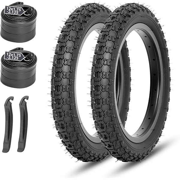 YunSCM 2 Chambres à Air 47/62-203 12/12.5x1.75/2.25 - Valve AV32mm Pour Scooter, Poussette