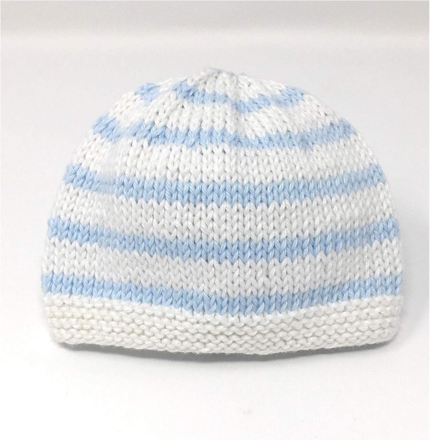 Bonnet Bebe En Coton Raye Tricote A La Main Blanc Et Bleu Taille 0 3 Mois Bonnet De Naissance Layette Bonnet Bebe Printemps Ete Amazon Fr Bebes Puericulture