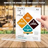 ROSSHINE A4 Menu Holders 3 Pack Double Sided Clear Acrylic Sign Holder view 5
