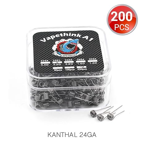 200 Stück Kanthal A1 Vorkompilierte Draht 24AWG Heating Wire by Vapethink, 0.5 ohm