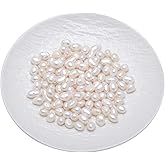 100 PCS Real Freshwater Cultured Pearls Baroque Loose Beads for Craft, White / 8-9 MM