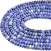 Rondelle Beads for Jewelry Making 5x8mm Natural Stone Beads 1 Strand 15.5inch Lentil Spacer Beads Rondelle Gemstone Bead Semi-Precious Stone Bead for Bracelet Necklace Crafts Blue Sodalite Bead