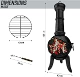 Jago Outdoor Chiminea 108cm Cast Iron Patio Heater with Hinged Mesh Door view 4