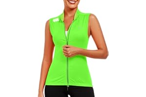 Little Donkey Andy Women's Breathable Cycling Vests full Zip Reflective Sleeveless Jerseys Running Biking Shirts 4 Pockets