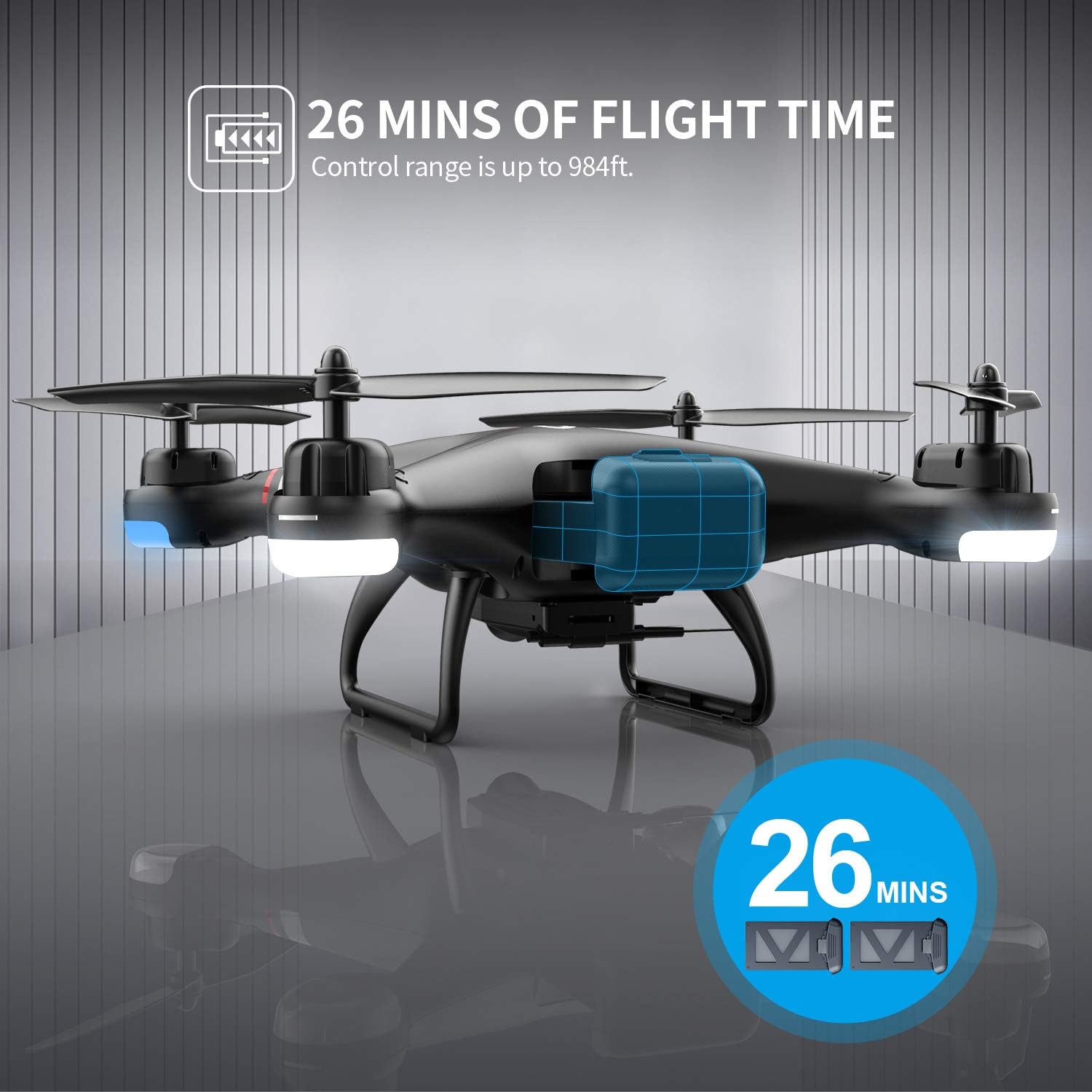 Holy Stone GPS Drone with 1080P HD Camera FPV Live Video for Adults and Kids, Quadcopter HS110G with Carrying Bag, 2 Batteries, Altitude Hold, Follow Me and Auto Return, Easy to Use for Beginner: Toys & Games