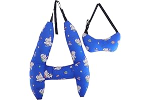 S-SNAIL-OO H-Shape - Kid Car Sleeping Head Support, 28x22in Car Travel Pillow with Headrest for Kids and Adults for Head, Neck, Arm Supports. (Blue Astronaut)