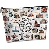 SYIJIMSJKT Gifts for Travelers Women Makeup Bag Travel Accessories Toiletry Zipper Pouch World Travel Gift Best Christmas Birthday Gifts for People Who Travels