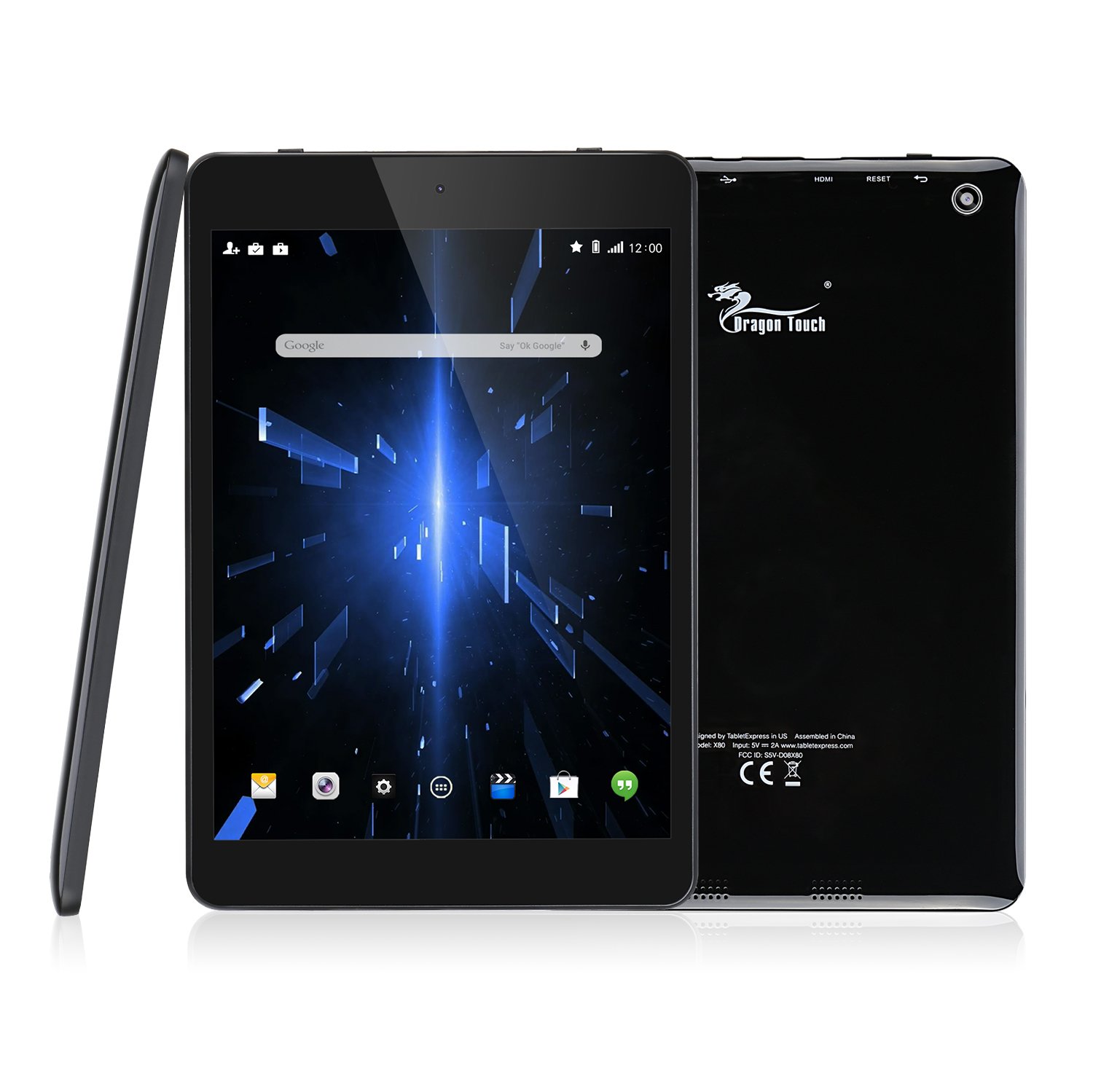 Dragon Touch X80 8 inch 32GB Quad Core Tablet with Android 6.0 Marshmallow, 1024x768 IPS Display, Bluetooth, mini HDMI [2017 New Model]