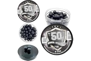 50 x Premium Quality Hard Mix Rubber Steel Balls 2.7 Grams Heavy Reusable Projectiles Paintballs Reballs Powerballs for Train