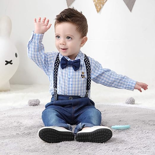infant boy suspender outfit
