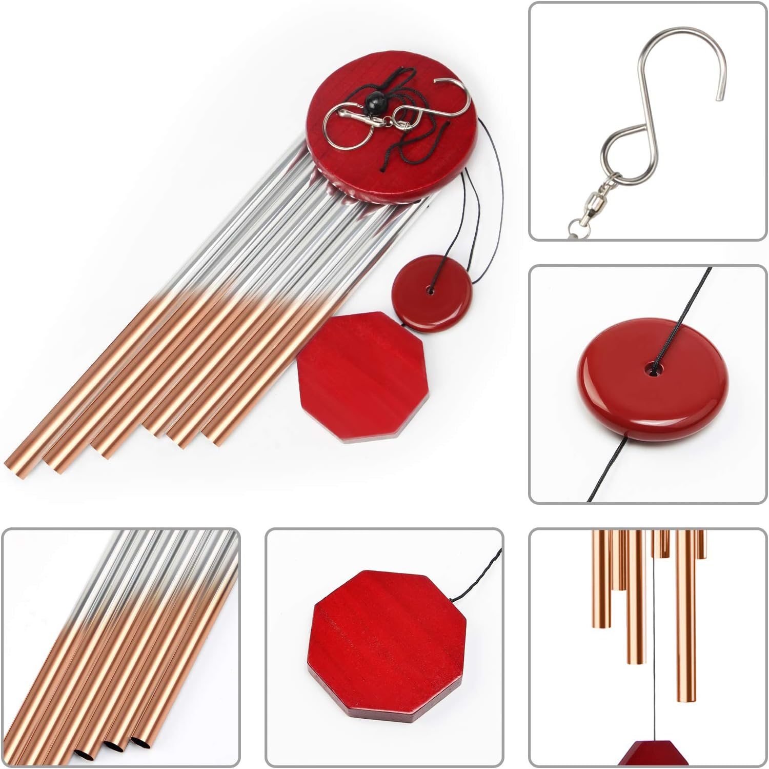 Famiry Wind Chimes for Outside, Small Sympathy Wind Chimes Outdoor Clearance, Memorial Wind Chimes with 6 Metal Tubes & Hook, Outdoor Decor for Garden, Patio, Yard, Home : Garden & Outdoor