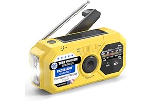 SIYEGK Emergency Weather Radio with Hand Crank Solar Cell Phone Charger, Portable 3500mAh Power Bank NOAA/AM/FM Radio,Battery Power Weather Alert Radios with Flashlights for Emergencies Radio Survial