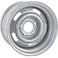 Speedway Motors Steel GM-Style 15” x 8” Silver Rally Truck Wheel, 4.25” Wheel Backspacing, 5 on 5 Direct-Fit Bolt Pattern, Rear-Wheel Drive Vehicle Only