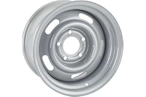 Speedway Motors Steel GM-Style 15” x 7” Silver Rally Truck Wheel, 4.25” Wheel Backspacing, 5 on 5 Direct-Fit Bolt pattern, Rear-Wheel Drive Vehicle Only
