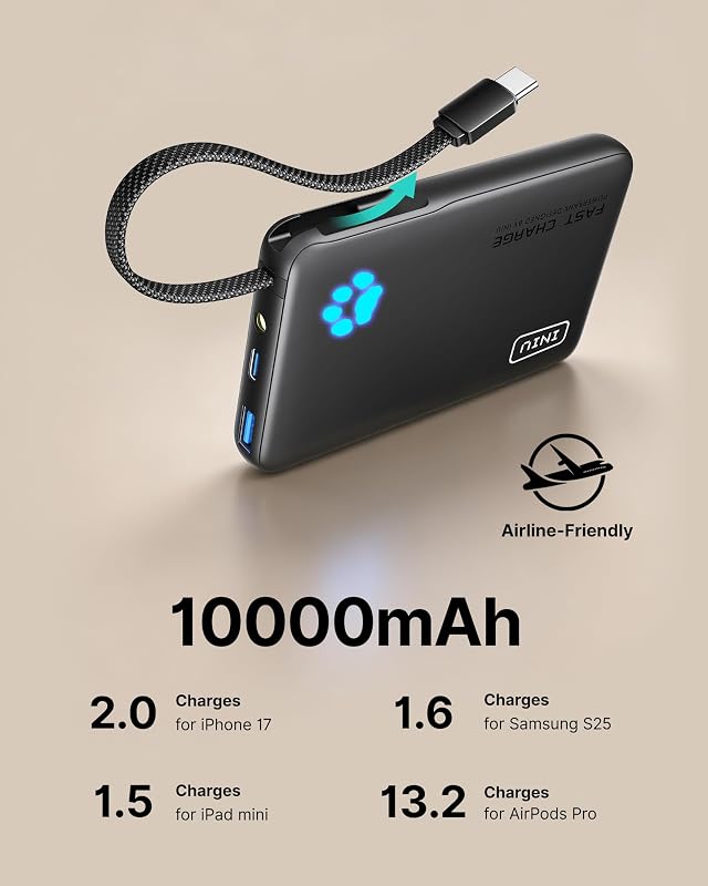 Power Bank, Piccolo 45W Ricarica Rapida 10000mAh Caricatore Portatile
