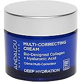 Andalou Naturals Deep Hydration Face Moisturizer Multi-Correcting Cream - Daily Skincare With Hyaluronic Acid, Vegan Collagen, & Fruit Stem Cells - Repair Skin Elasticity & Boost Hydration - 1.7 fl oz