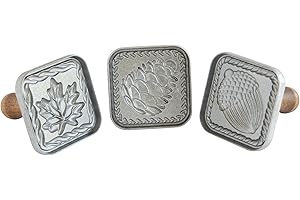 Nordic Ware Springerle Cookie Stamps, Set of 3, with Wood Handles