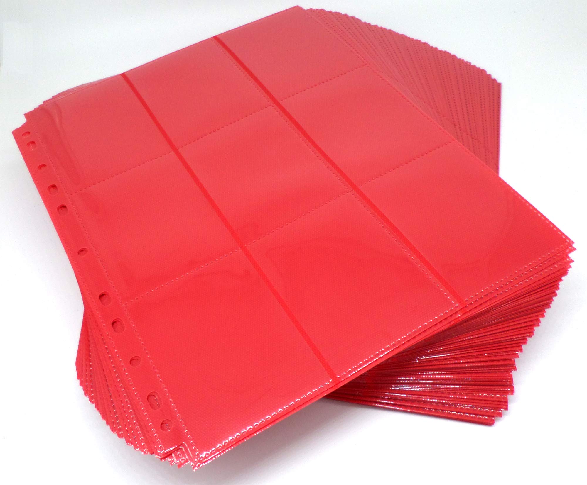 docsmagic.de 100 18-Pocket Pages Red - Sideloading - 11 Holes - MTG PKM YGO