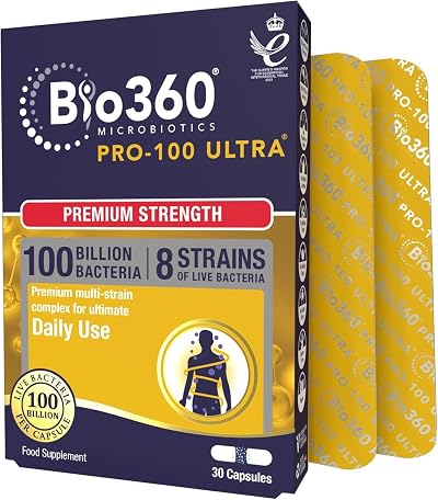 Natures Aid Bio360 Pro-100 Ultra Probiotic 100 Billion CFU 30 Capsules