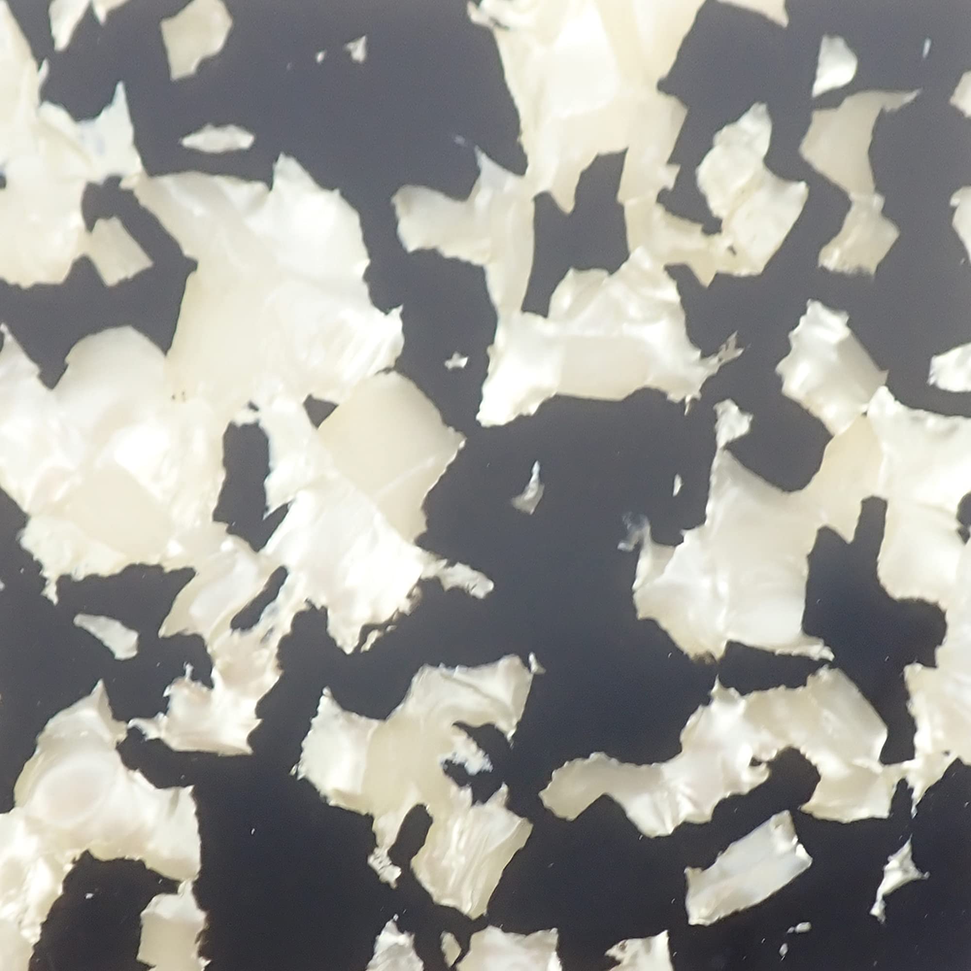 Black and White Pearloid Celluloid Laminate Cast Acrylic Sheet, 3mm thick (300x250mm)