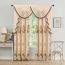 ELKCA Thick Chenille Window Curtains Valance for