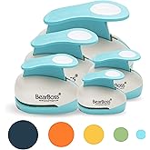 BearBoss 5 Circle Paper Punch, Handmade Scrapbook Paper Puncher, Different Size of Scrapbooking Punches Crafting Designs for 