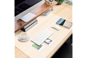 ANSTRON Clear Desk Mat, Non-Slip Clear Desk Pad for Keyboard and Mouse, Large Mouse Pad for Desk, Desk Protector Mat with Round Edge, Frosted Transparent Desk Mat for Office and Home Desktop (35.4x17 inch)