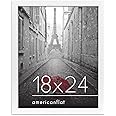 Americanflat 18x24 Poster Frame with Polished Plexiglass - White Picture Frame with Engineered Wood - Epic Collection - Wide Photo Frame for Wall Display