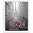 Americanflat 18x24 Poster Frame in White - Photo Frame with Engineered Wood Frame and Polished Plexiglass Cover - Horizontal 