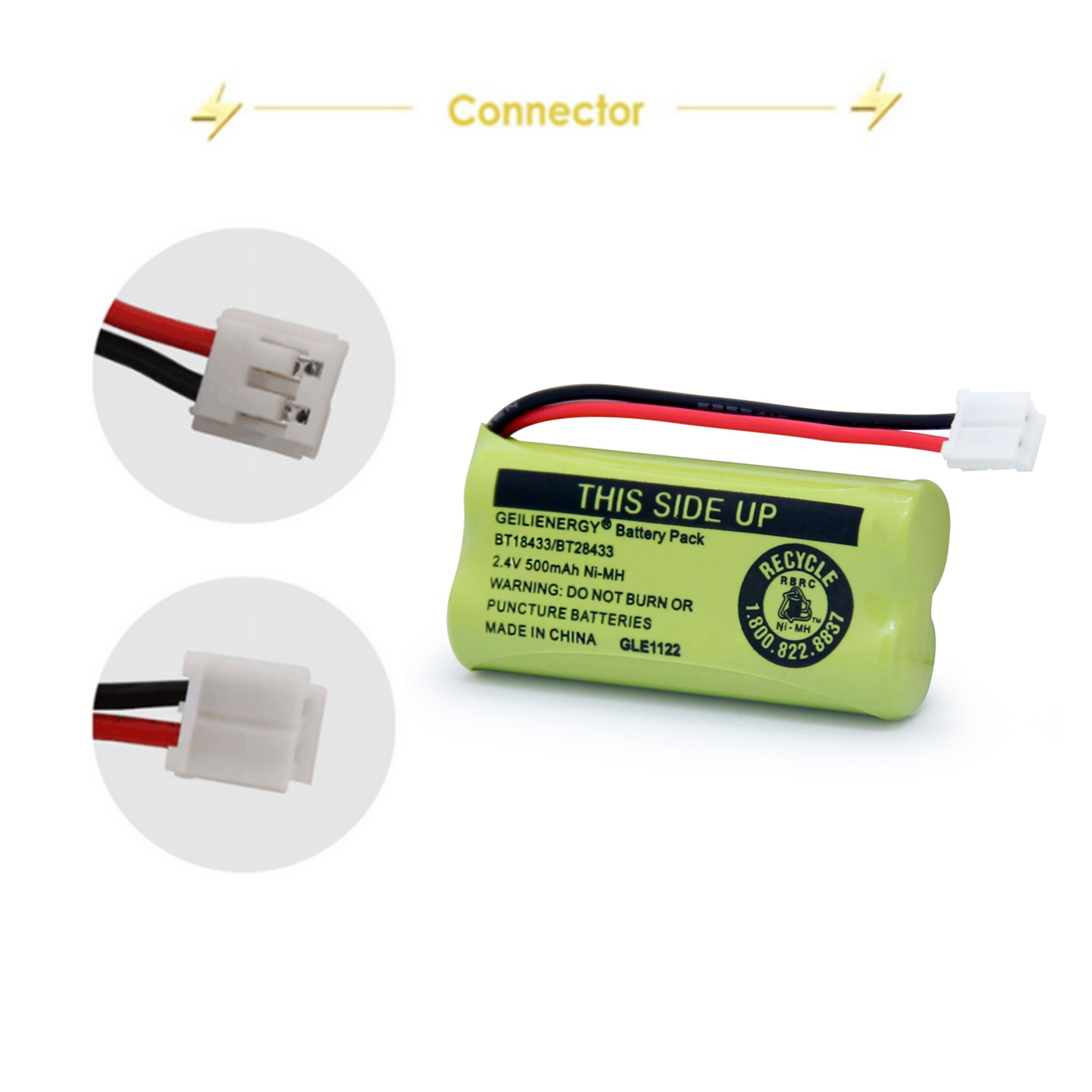 GEILIENERGY BT18433 BT28433 BT184342 BT284342 BT183348 BT283348 BT-1011 Replacement Battery Compatible for Phone CS6209 CS6219 CS6229 DS6151 89-1330-01-00 CPH-515D(Pack of 3)