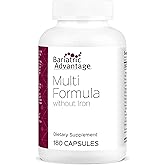Bariatric Advantage Multi Formula without Iron, High Potency Daily Multivitamin for Bariatric Surgery Patients with 22 Essential Vitamins and Nutrients - 180 Capsules