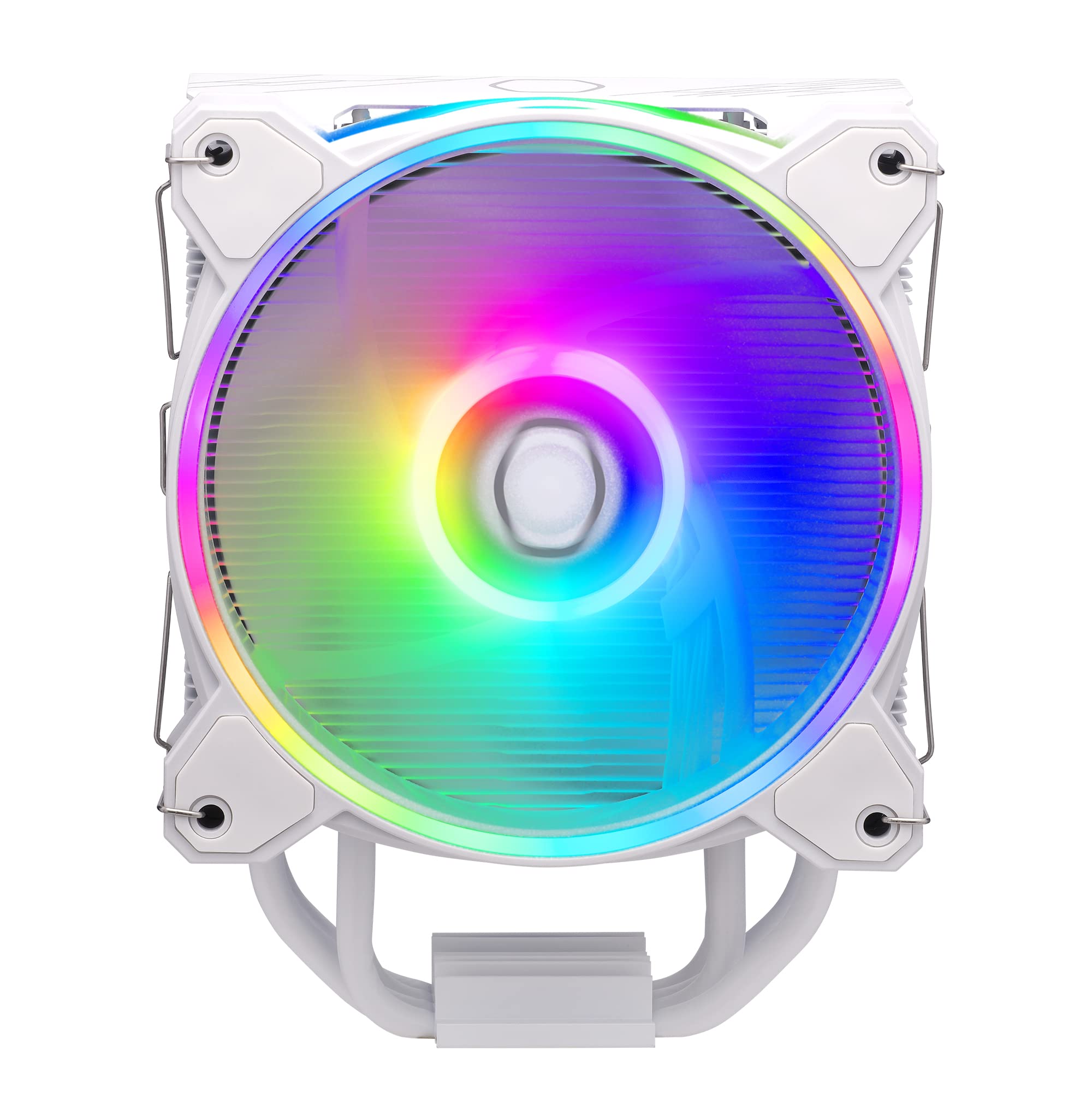 Photo 1 of **FACTORY SEALED** Cooler Master Hyper 212 Halo CPU Air Cooler - Pure White Aluminium Finish, 4 Continuous Direct Contact Heat Pipes with Fins, MF120 Halo2 ARGB Fan, ARGB Auto Detect, LGA1700 & AM5 Brackets - White