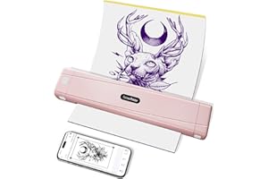 TATTMUSE 2025 New Version Tattoo Stencil Printer with 10pcs Transfer Paper, Wireless Thermal Tattoo Transfer Printer, Bluetooth Portable Tattoo Machine Compatible with Smartphone & Pad, Pink