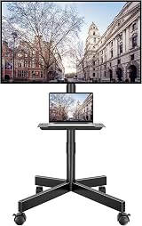 BONTEC Mobile TV Stand on Wheels Rolling TV Cart 23–60in VESA 400x400