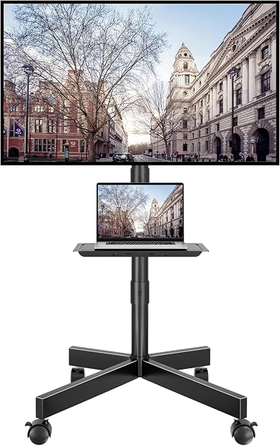 BONTEC Mobile TV Stand on Wheels Rolling TV Cart 23–60in VESA 400x400