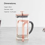 VonShef 8 Cup Cafetiere 1L French Press Copper Stainless Steel Heat Resistant view 5
