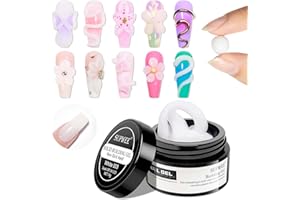 Supwee Solid Sculpture Builder Gel, 3D Nail Gel White Non-Stick Hand Nail Extension Gel for Carving Patterns Decoration Nail Art Emboss Hard Gel for Nails Mnicure DIY at Home 14g(0.49 oz)