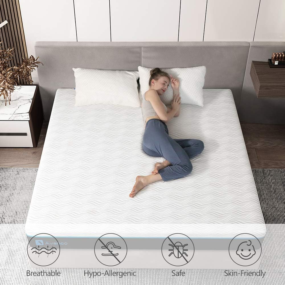 Queen Memory Foam Mattress, Avenco Queen Mattress in a Box, 12 Inch Premium Bed Mattress Queen with CertiPUR-US Foam for Supportive, Pressure Relief & Cooler Sleeping, 10 Years Support: Kitchen & Dining